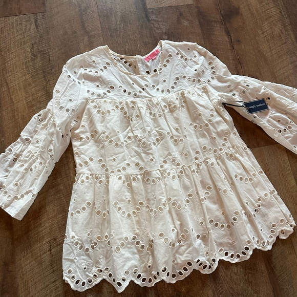 Simply Southern Tops - Women's Simply Southern Blouse XXL White Eyelet Long Sleeve